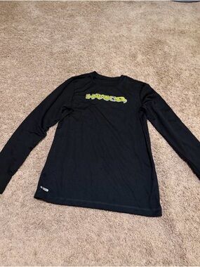 Tony Hawk Black Long Sleeve Tee with Neon Yellow Logo